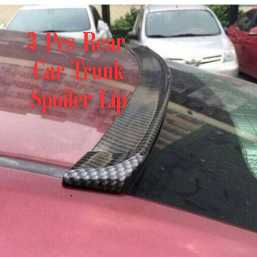 3 Pcs Rear Car Trunk Spoiler Lip -Black - Image 7