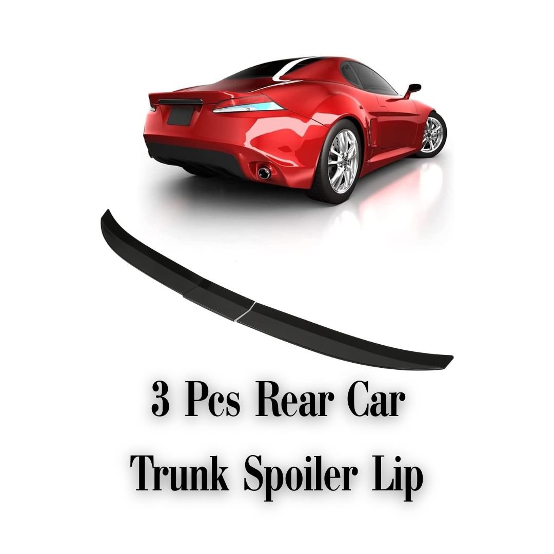 3 Pcs Rear Car Trunk Spoiler Lip -Black - Image 3