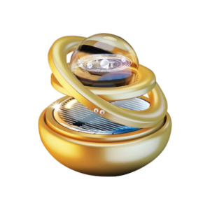 Solar Car Air Freshener Interstellar Crystal Rotating Double-ring – Gold