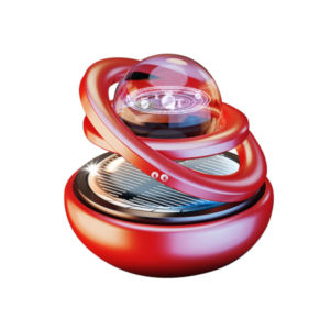 Solar Car Air Freshener Interstellar Crystal Rotating Double-ring – Red