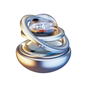 Solar Car Air Freshener Interstellar Crystal Rotating Double-ring – Silver