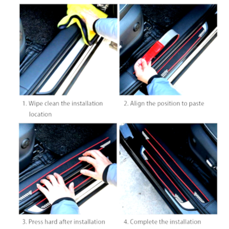 4Pcs Door Sill Protector Car Trim - Image 3