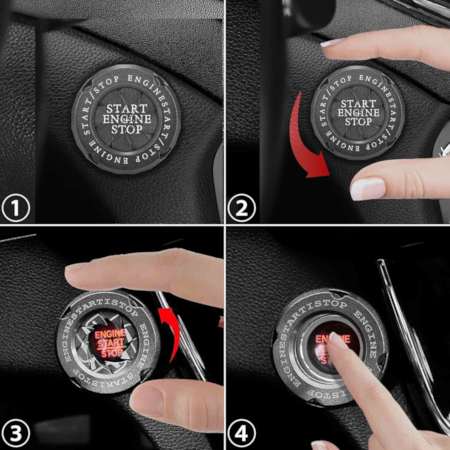 Car Push Start Button Aluminum Cover – Spin Ring – Toyota - Image 5