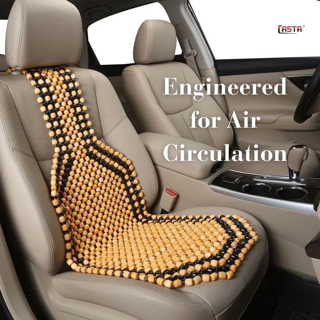 Cool Massage Wood Beads Car Seat Cushion – Brown - Image 3