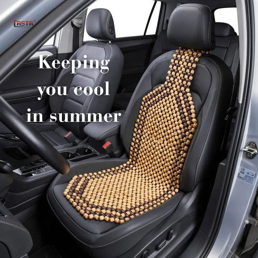 Cool Massage Wood Beads Car Seat Cushion – Brown - Image 4