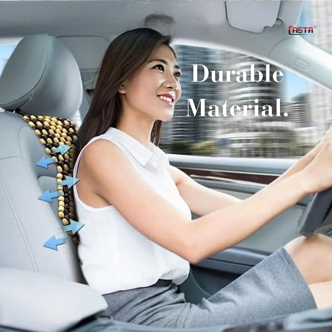Cool Massage Wood Beads Car Seat Cushion – Brown - Image 5
