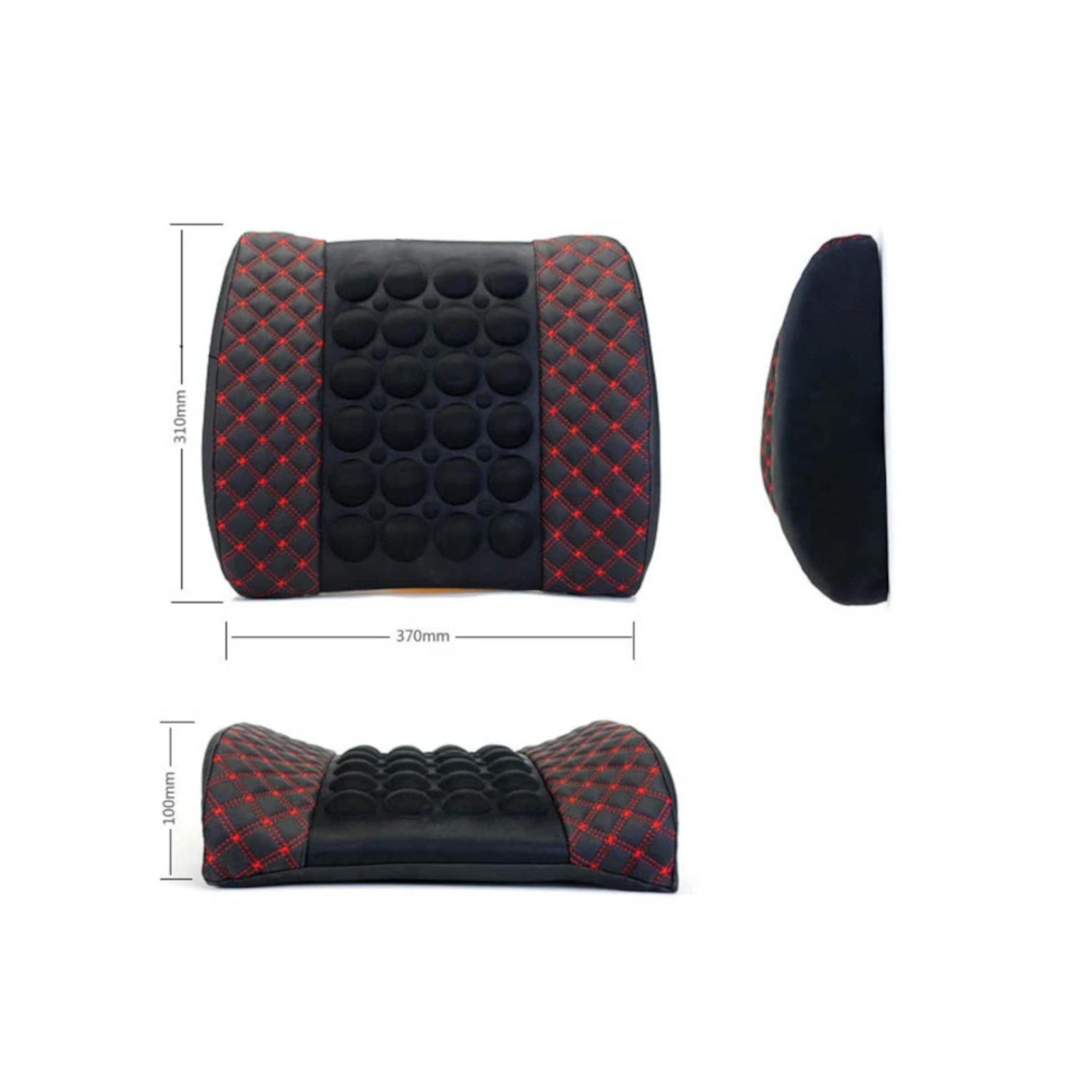 Car Lumber Support Cushion With Massage -Embroidery White - Image 5