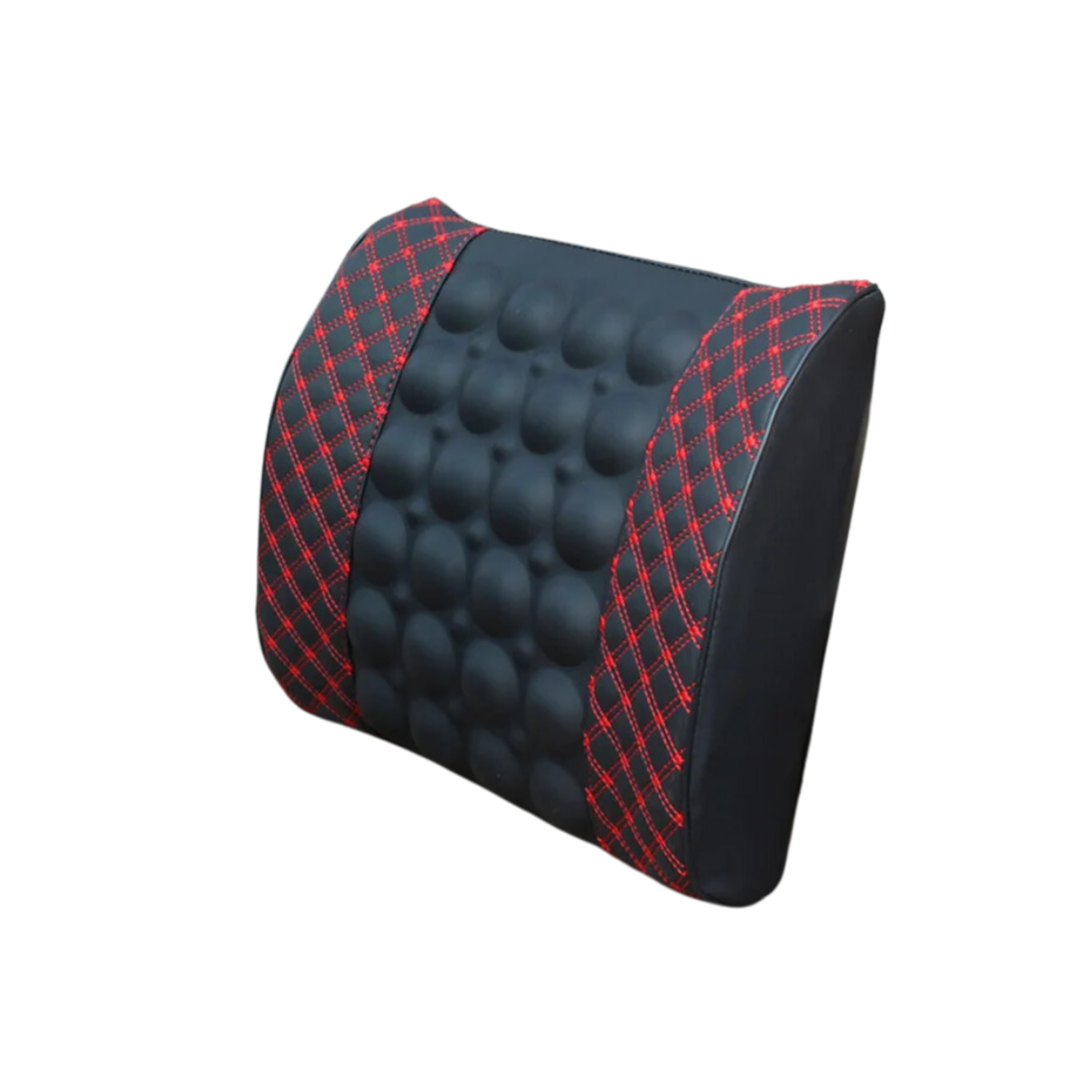 Car Lumber Support Cushion With Massage -Embroidery Red