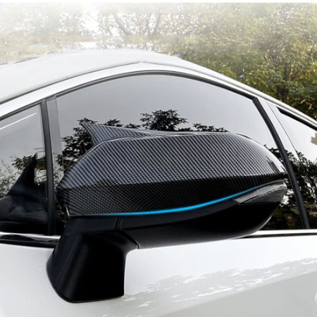 Batman Style Carbon Fiber Side Mirror Covers For Toyota Yaris 2019-2024 - Image 2