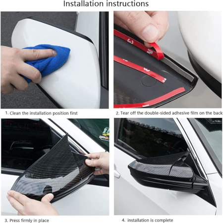 Batman Style Carbon Fiber Side Mirror Covers For Toyota Yaris 2019-2024 - Image 6