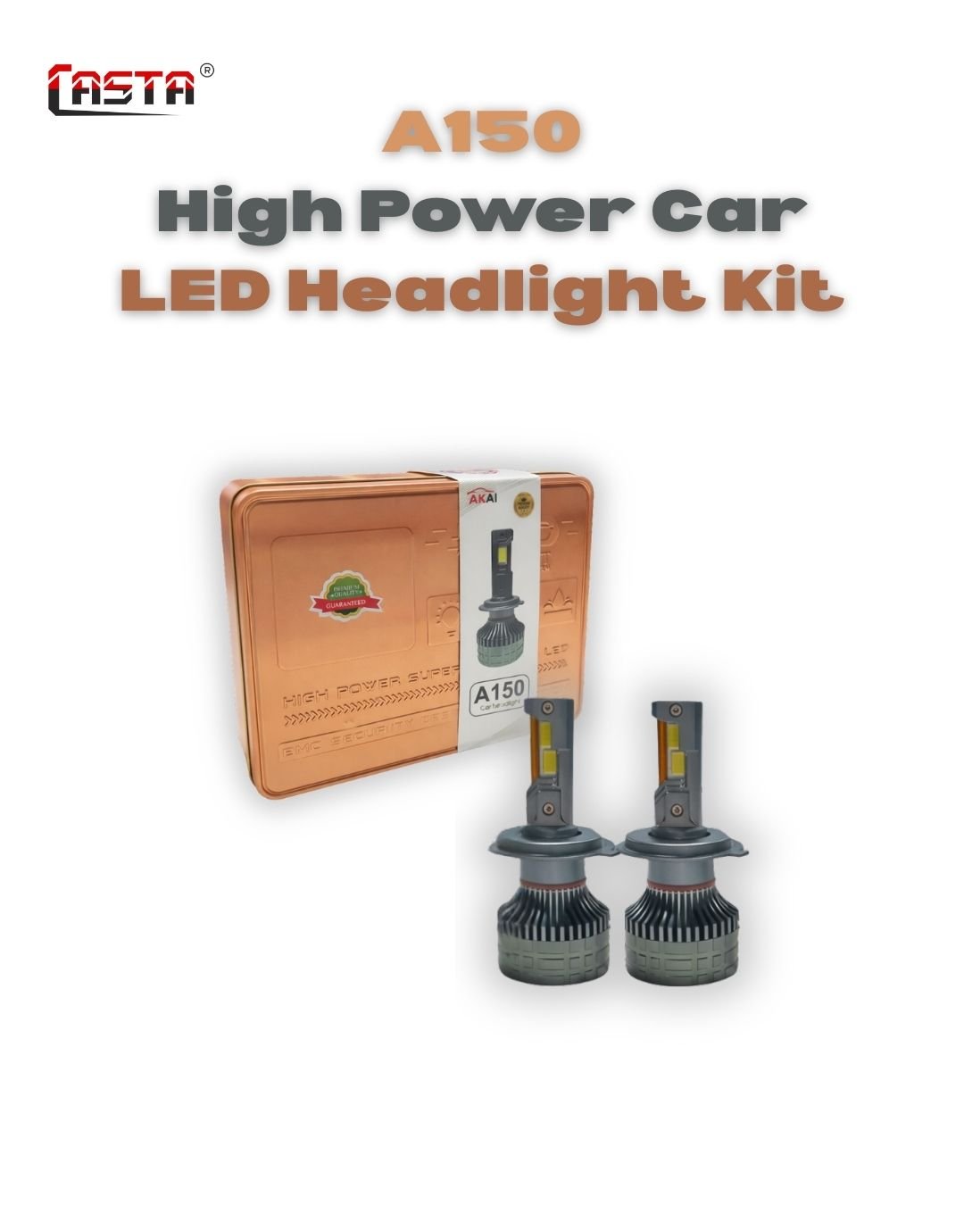 AKAI A150 High Power Car LED Headlight Kit – 155W- 10000 LUM H4