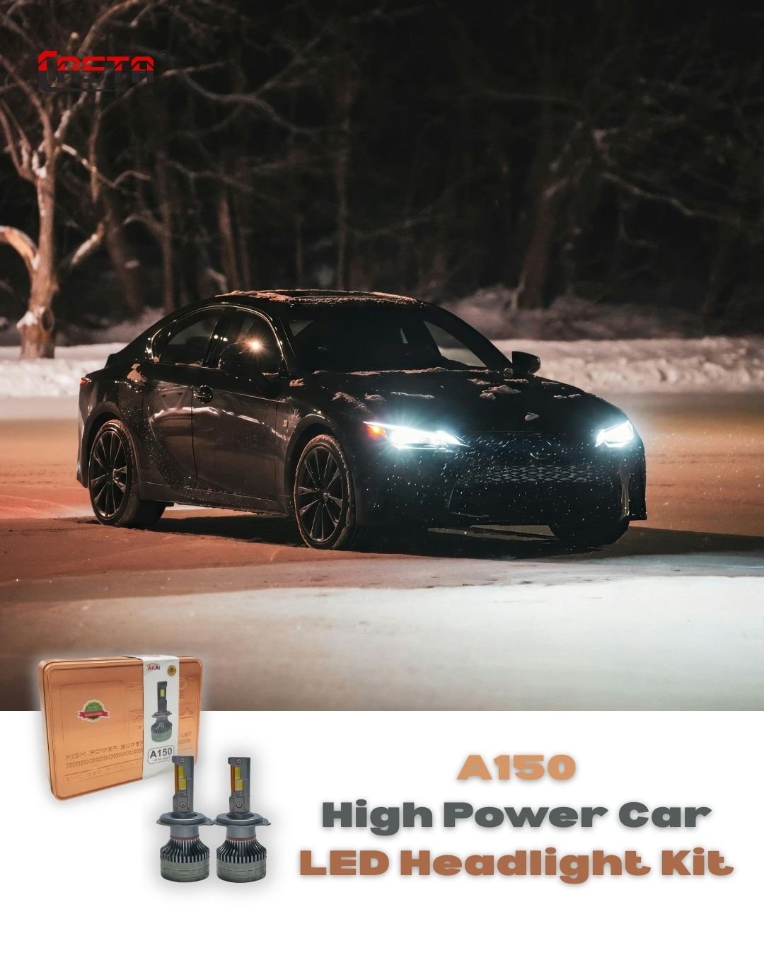 AKAI A150 High Power Car LED Headlight Kit – 155W- 10000 LUM H4 - Image 2