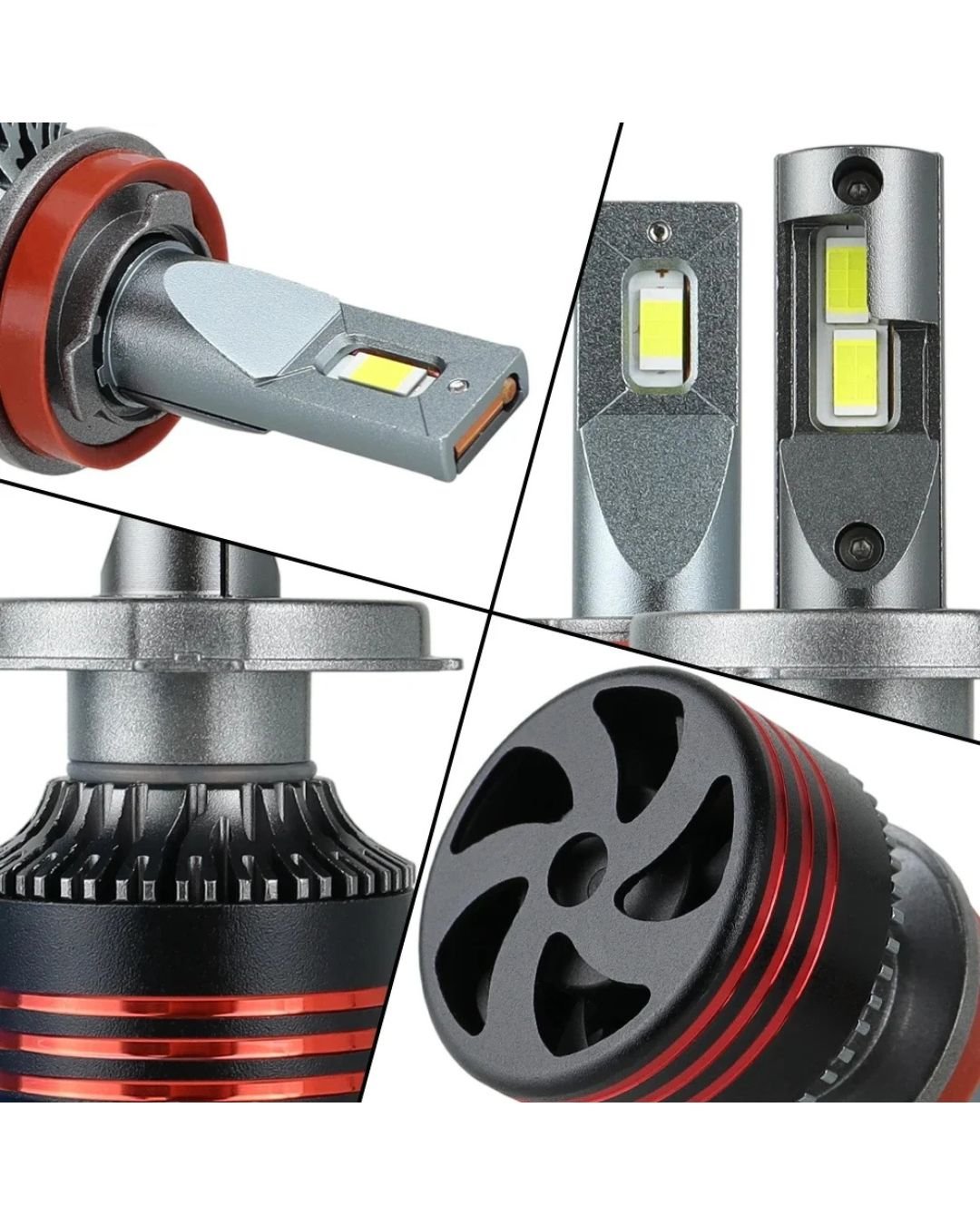 M8 Pro High Brightness Car LED Headlight Kit 55W 12000LM IP68 CSP Chip H11 - Image 3