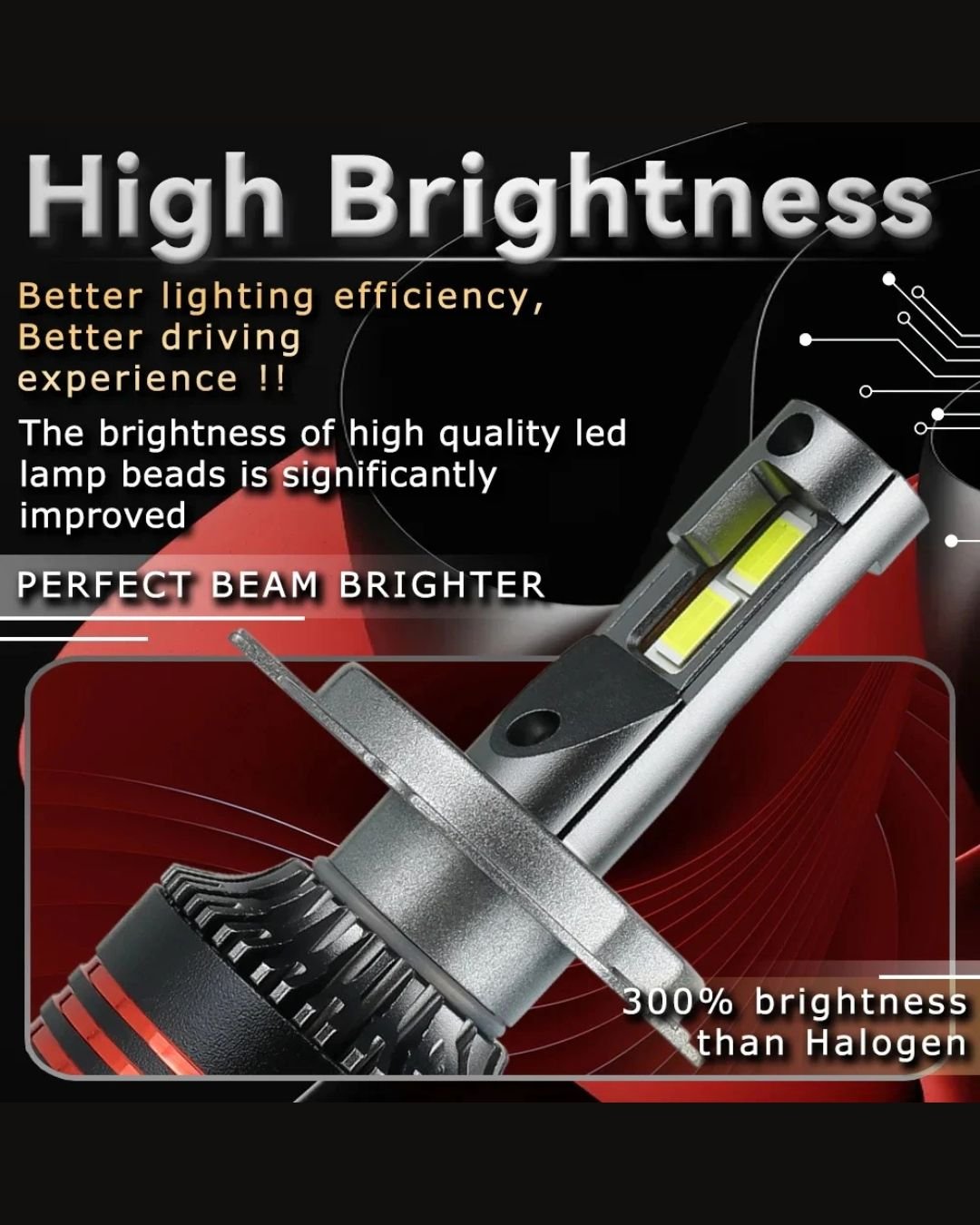 M8 Pro High Brightness Car LED Headlight Kit 55W 12000LM IP68 CSP Chip H11 - Image 5