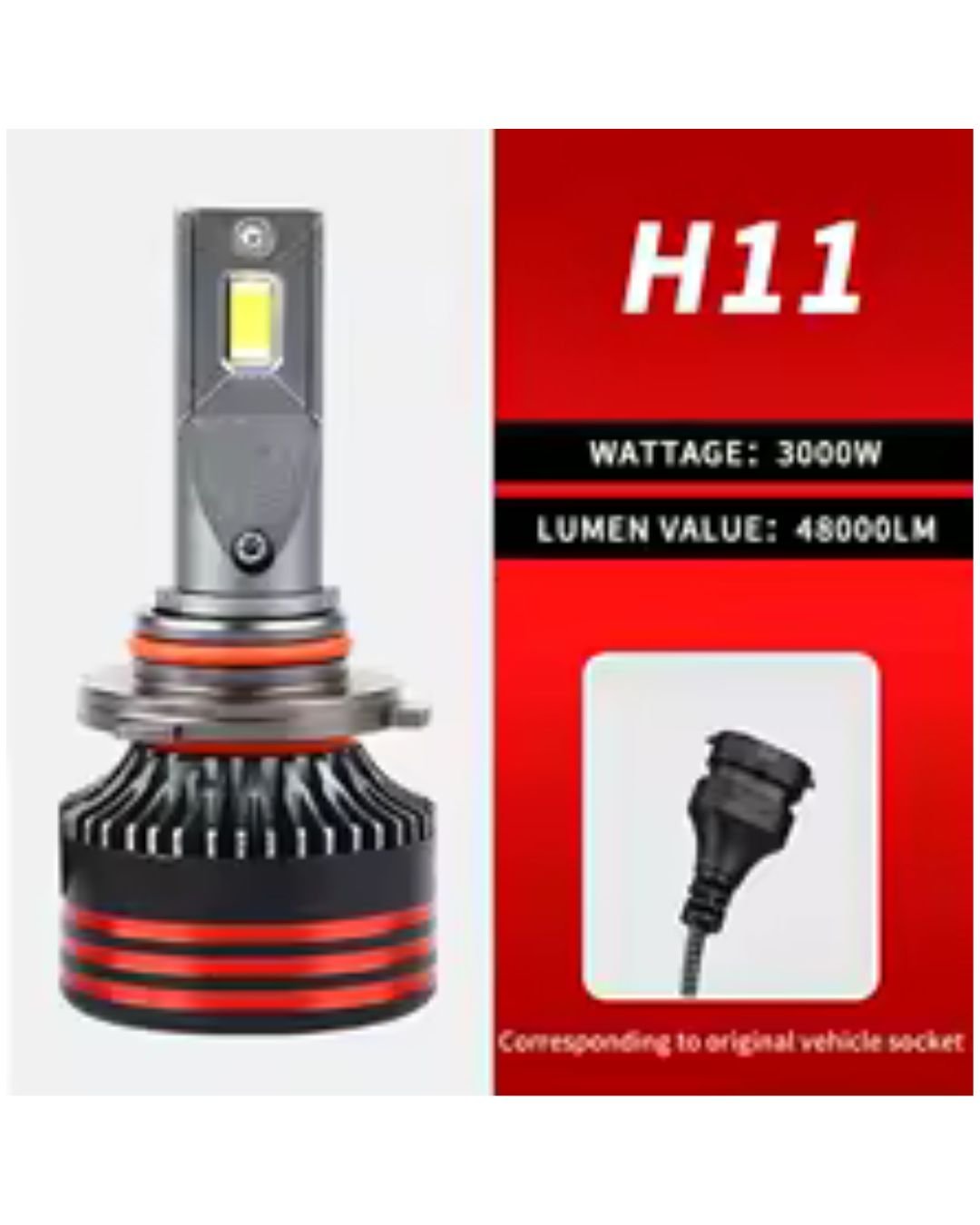 M8 Pro High Brightness Car LED Headlight Kit 55W 12000LM IP68 CSP Chip H11 - Image 6