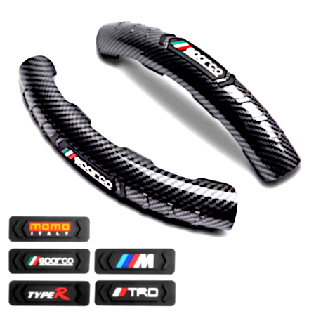Non-Slip Steering Wheel Cover Grip Booster Trims – Carbon Fiber - Image 2