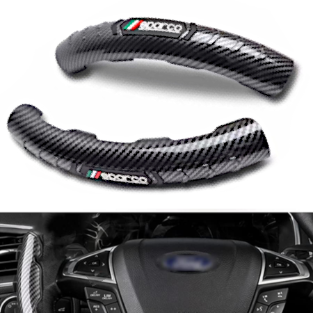 Non-Slip Steering Wheel Cover Grip Booster Trims – Carbon Fiber - Image 3