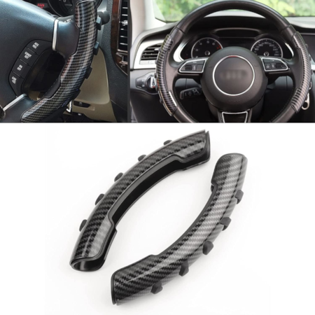 Non-Slip Steering Wheel Cover Grip Booster Trims – Carbon Fiber - Image 5