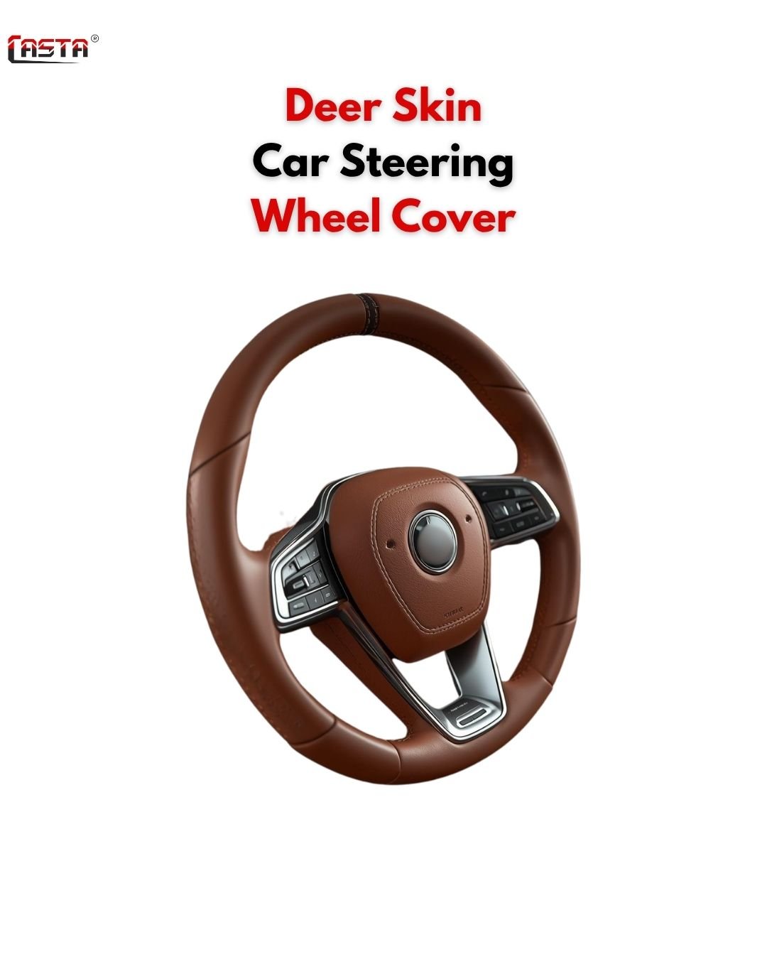 Elite Stitch Car Steering Wheel Protector Cover – Deer Skin #08 - Image 2