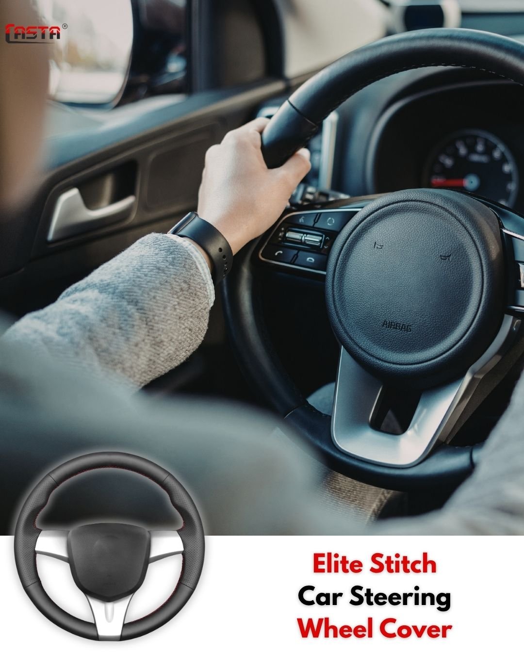 Elite Stitch Car Steering Wheel Protector Cover – Super Deluxe #19 - Image 7