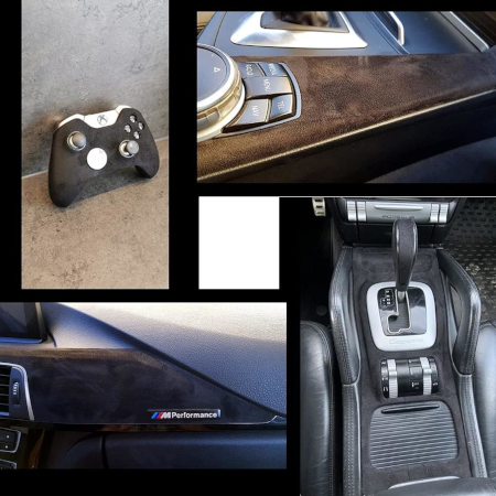 Suede Velvet Wrap Premium Quality Velvet Alcantara Interior – Light Grey - Image 7