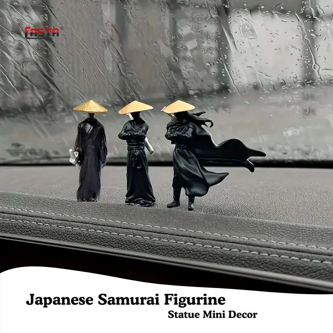 Japanese Samurai Figurine Statue Mini Decor- 3Pcs - Image 2
