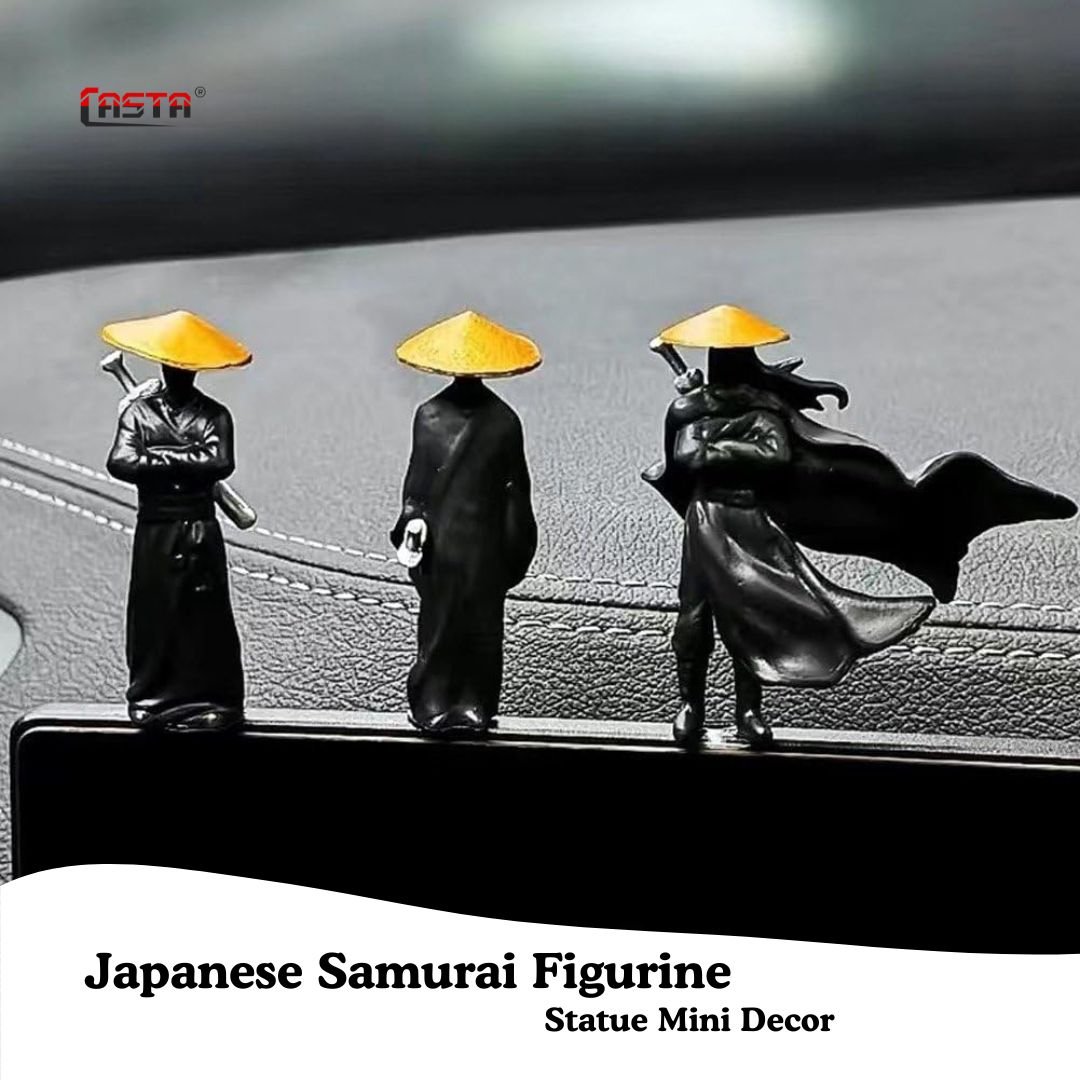 Japanese Samurai Figurine Statue Mini Decor- 3Pcs - Image 3