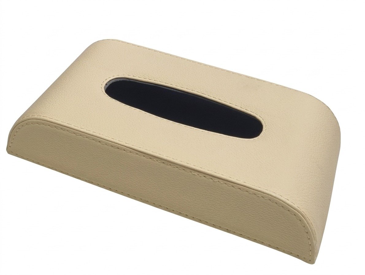PU Leather Premium Tissue Box Case – Beige