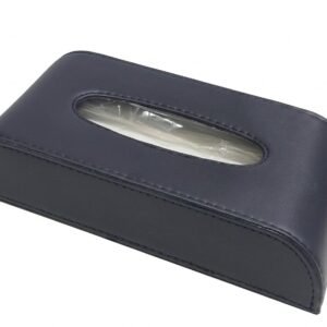 PU Leather Premium Tissue Box Case – Black