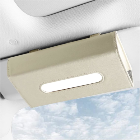Car Sun Visor Large Tissue Box Holder – Beige - Image 5