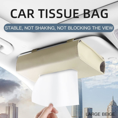 Car Sun Visor Large Tissue Box Holder – Beige - Image 6