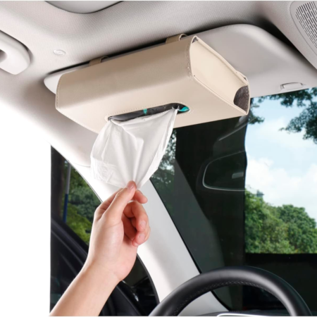 Car Sun Visor Large Tissue Box Holder – Beige