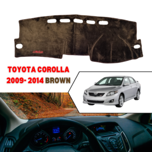Toyota Corolla 2009 2014 Dashboard Mat – Suede Nonslip Velvet Fur – Brown
