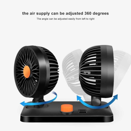 Dual head USB Cooling Fan 360 Degree Adjustable - Image 3