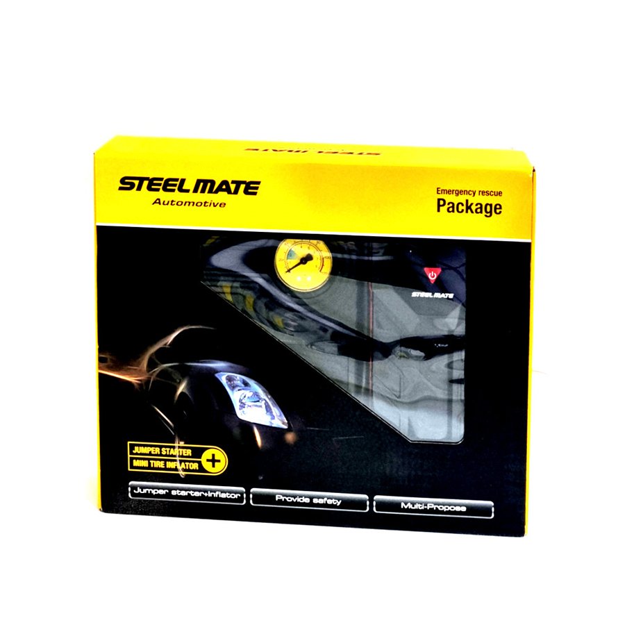 STEELMATE Car Power Bank Jump Starter 12000 mAh – Portable Air Compressor 90PSI -Rescue Package - Image 2