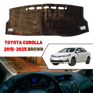 Toyota Corolla 2015-2025 Dashboard Mat – Suede Nonslip Velvet Fur – Brown