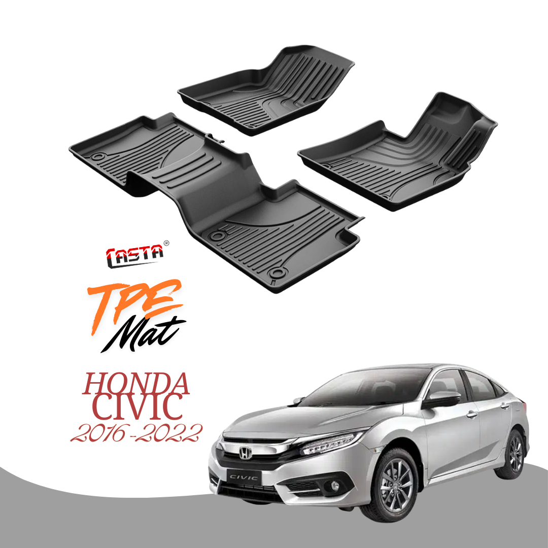 Honda Civic 2016-2022 TPR Car Floor Mats – Premium Interior Protection