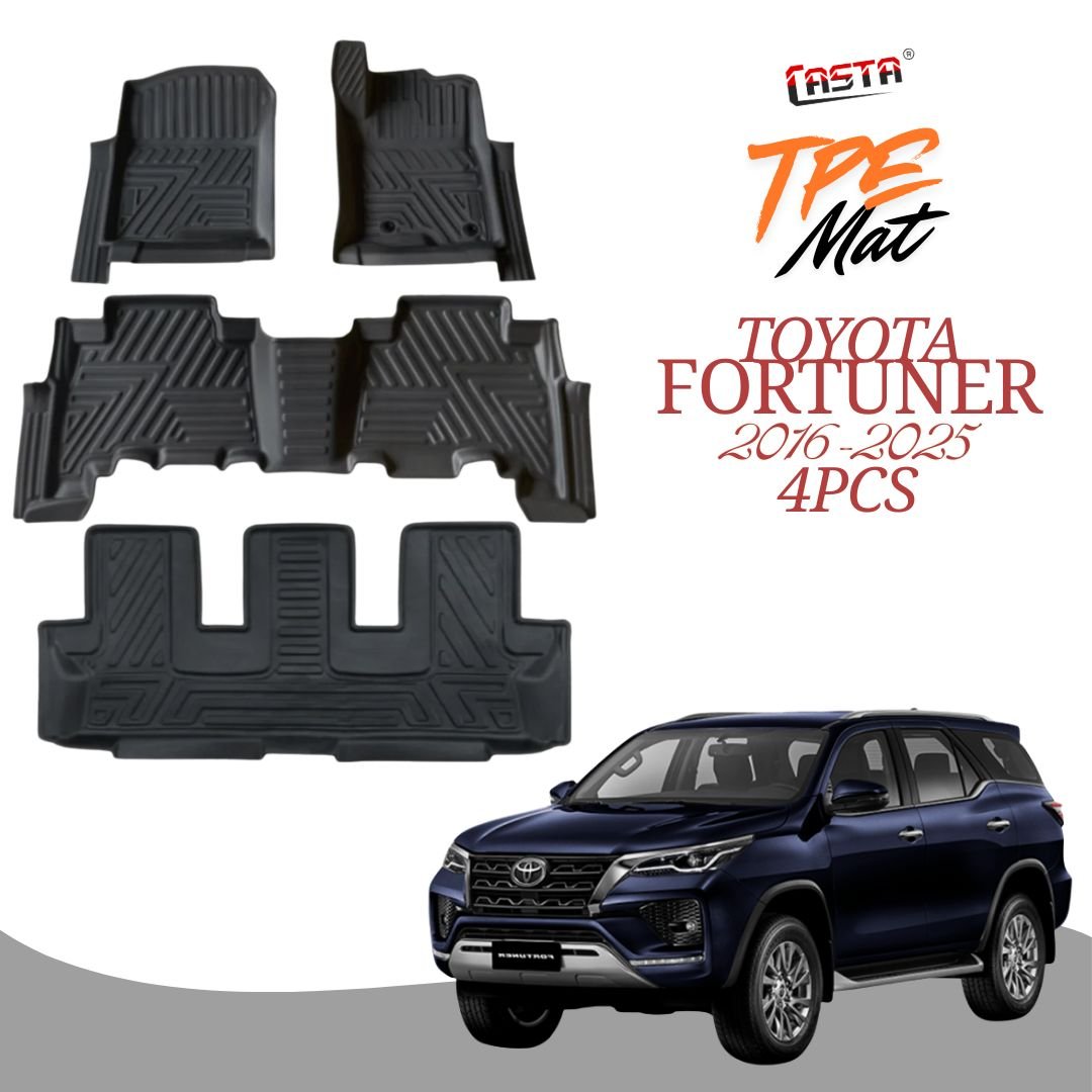 Toyota Fortuner 2016-2025 TPR Car Floor Mats – Premium Interior Protection 4pcs
